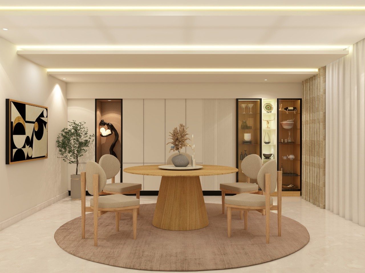 Contemporary dining room with luxe furniture - Beautiful Homes