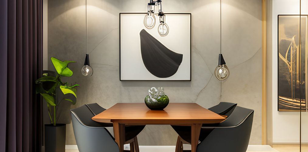 4-seater dining table with black chairs-Beautiful Homes