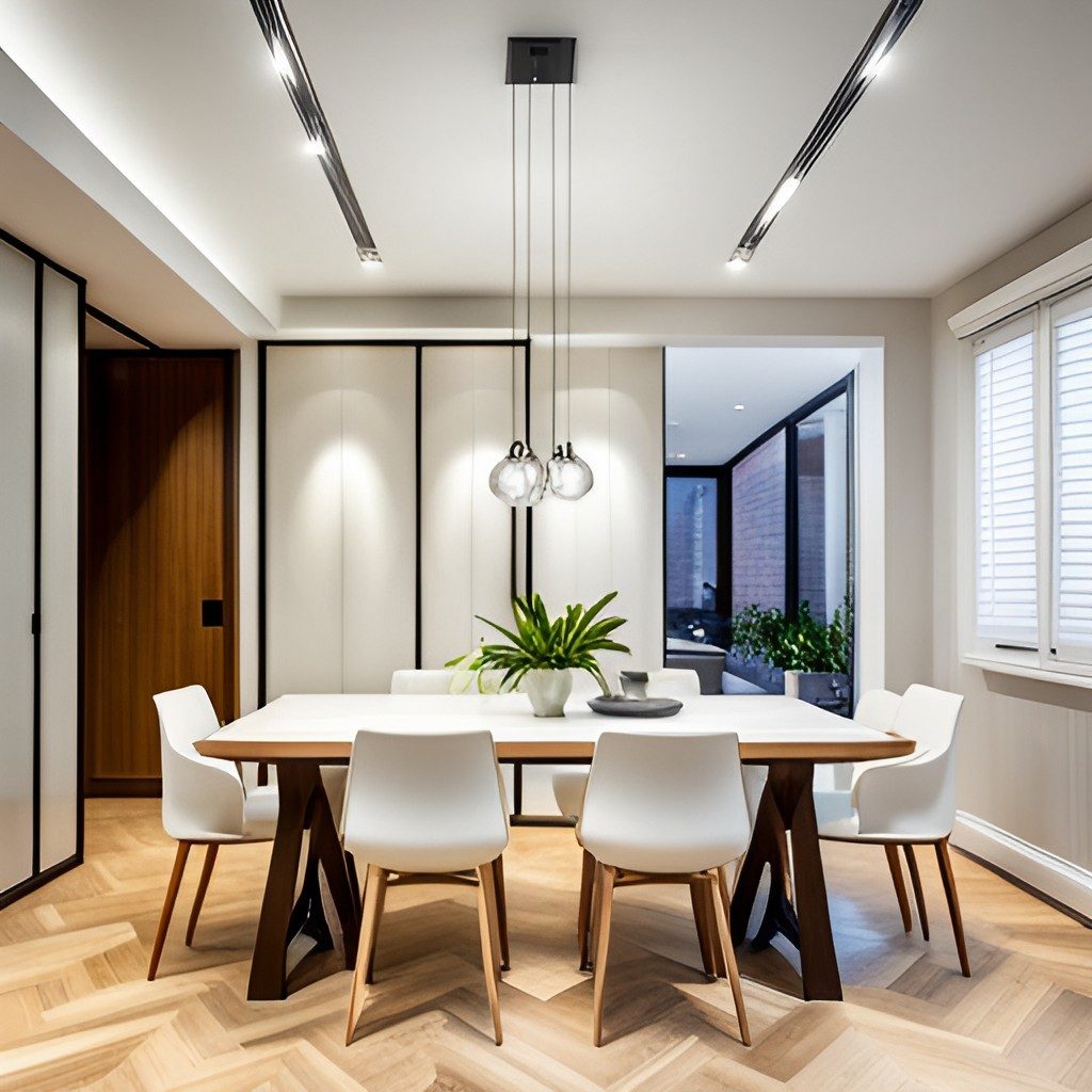 Designer Dining Table with White Chairs - Beautiful Homes