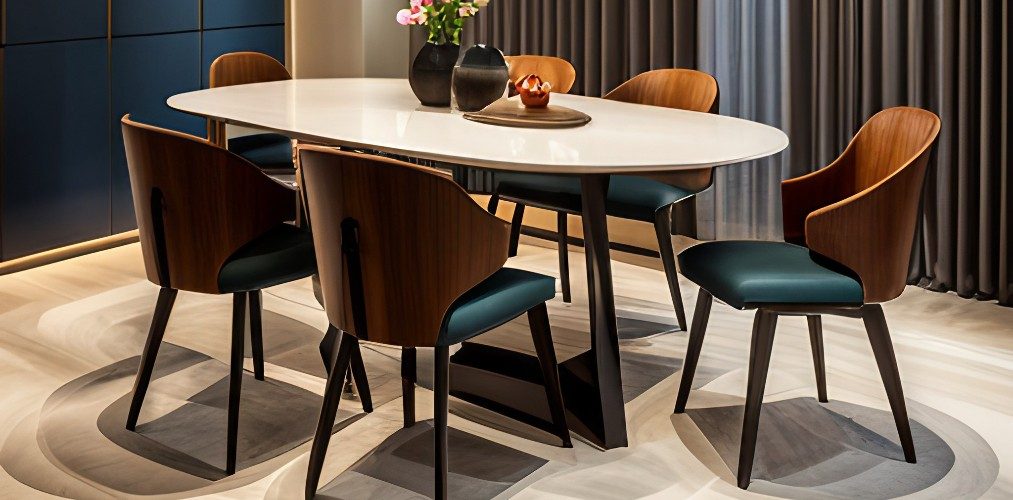 Dining chair design with wood and fabric-Beautiful Homes