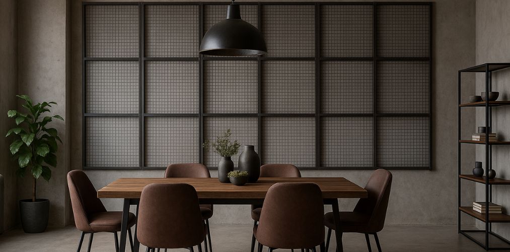 Dining table with brown chairs and pendant lamp - Beautiful Homes