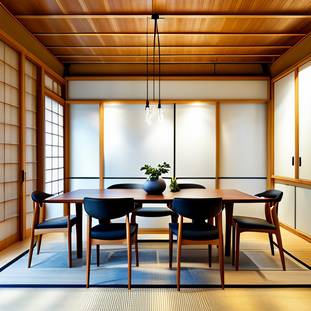Blue Japanese Style Dining Table - Beautiful Homes