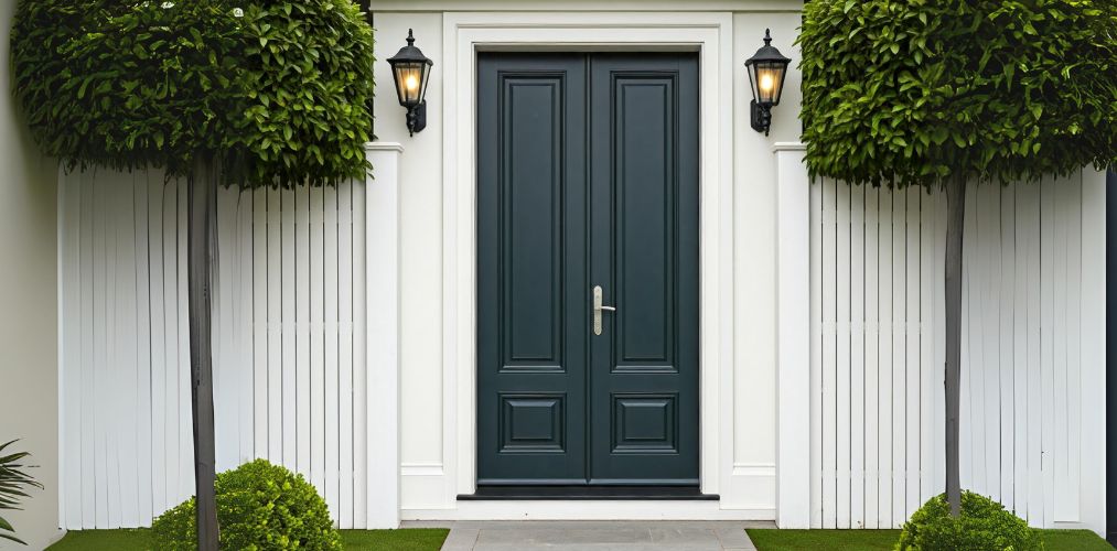 Classic double door design in black - Beautiful Homes