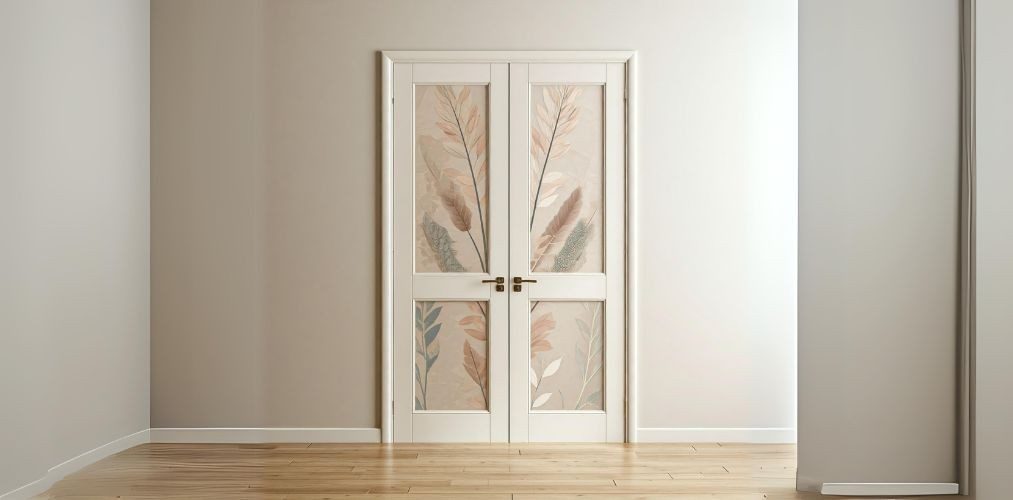 Floral design on white sunmica door - Beautiful Homes