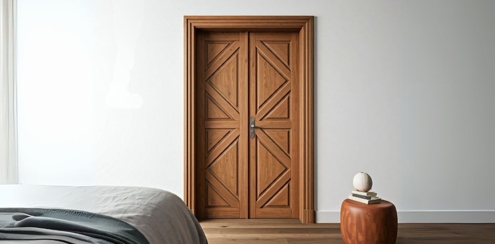 Geometric wooden door for a modern bedroom - Beautiful Homes