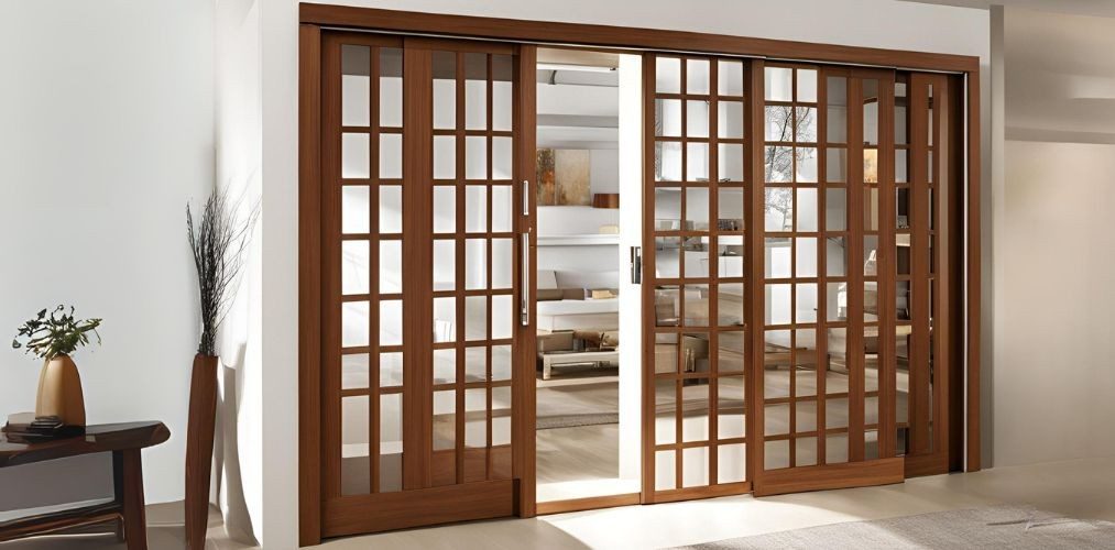 Sliding wooden door with glass - Beautiful Homes