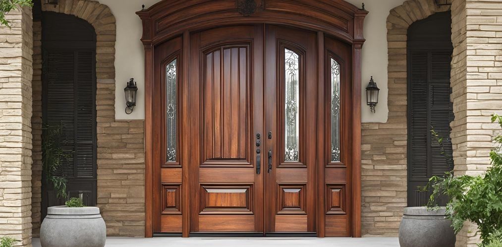 Solid wood vintage double door at entrance - Beautiful Homes