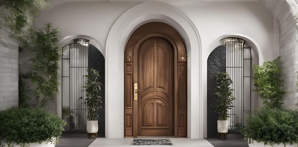 Wooden arched main door design - Beautiful Homes