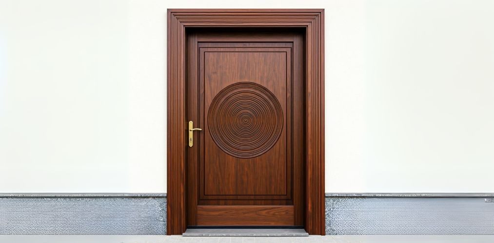 Wooden main door design with circular texture - Beautiful Homes