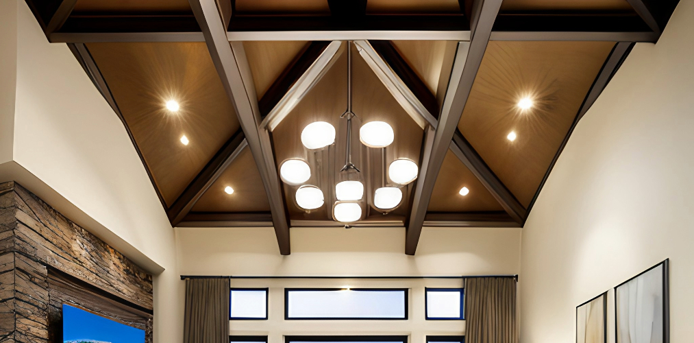 Cathedral ceiling for a large living room-Beautiful Homes