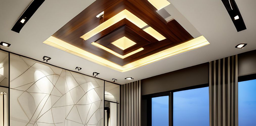 Ceiling design for bedroom with PVC panels-Beautiful Homes