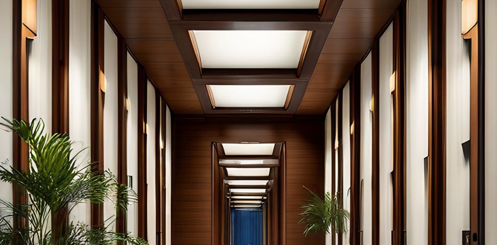 Wooden recessed panels for hallway-Beautiful Homes