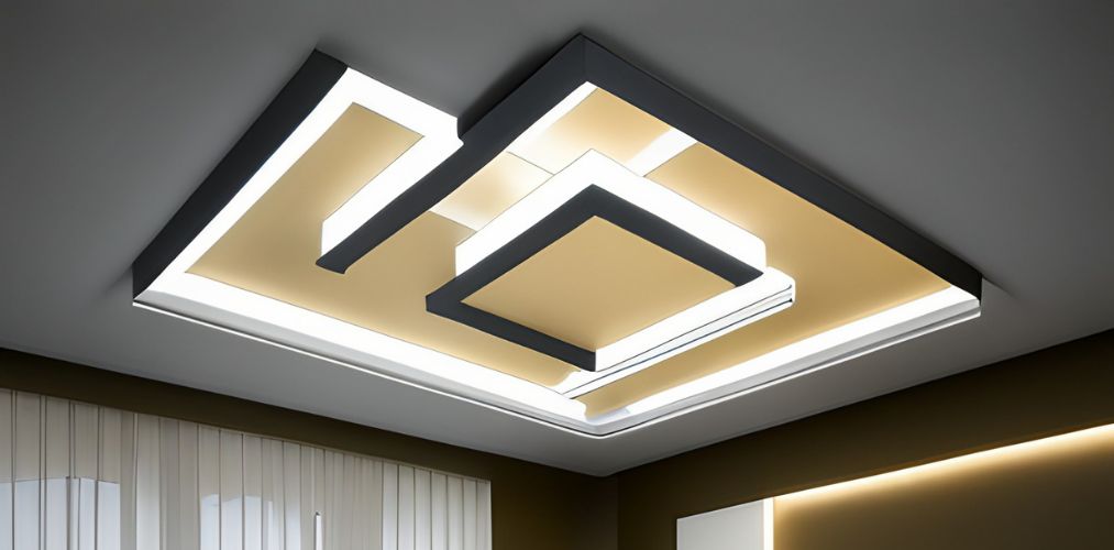 False ceiling design with lighted ceiling panels-Beautiful Homes