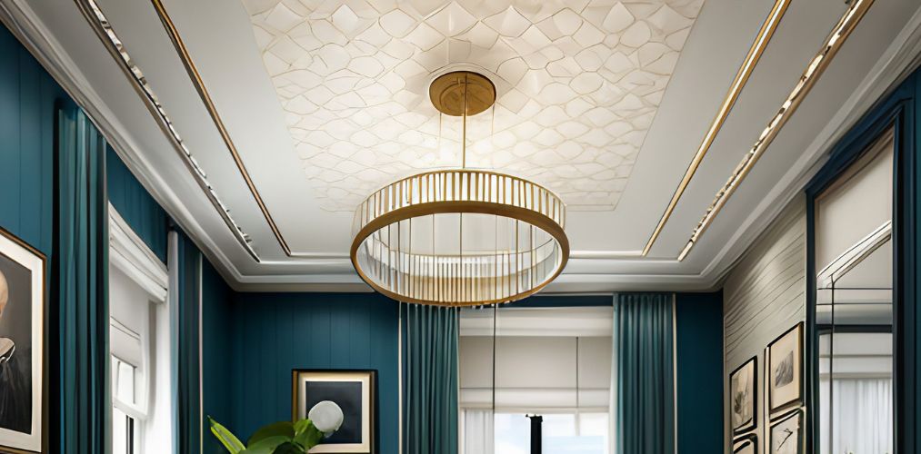Wallpaper ceiling with chandelier for bedroom-Beautiful Homes