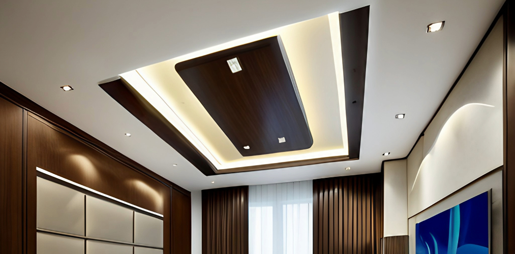 Modern false ceiling with cove lights in bedroom-Beautiful Homes