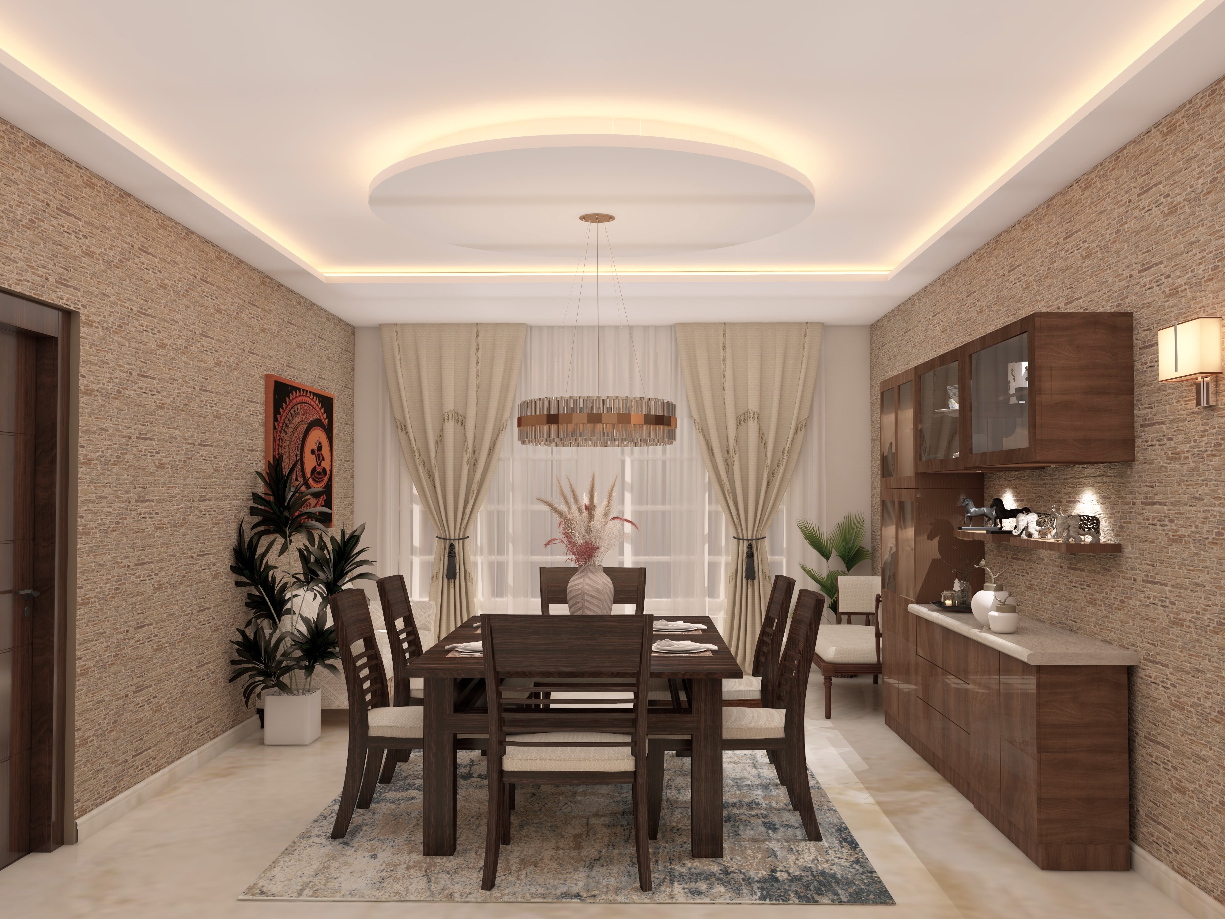 Modern Indian false ceiling with circular cove design - Beautiful Homes