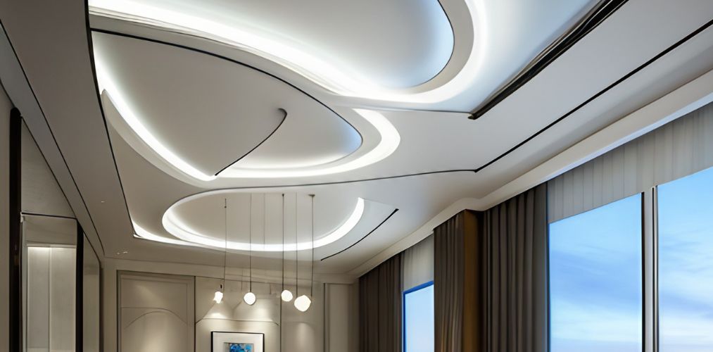 White false ceiling with decorative PVC design-Beautiful Homes