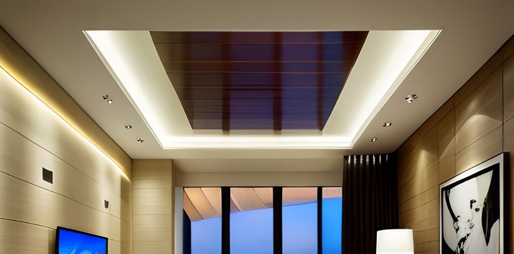 Simple false ceiling design with recessed lights-Beautiful Homes
