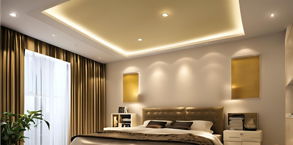 Square recessed false ceiling design for bedroom - Beautiful Homes