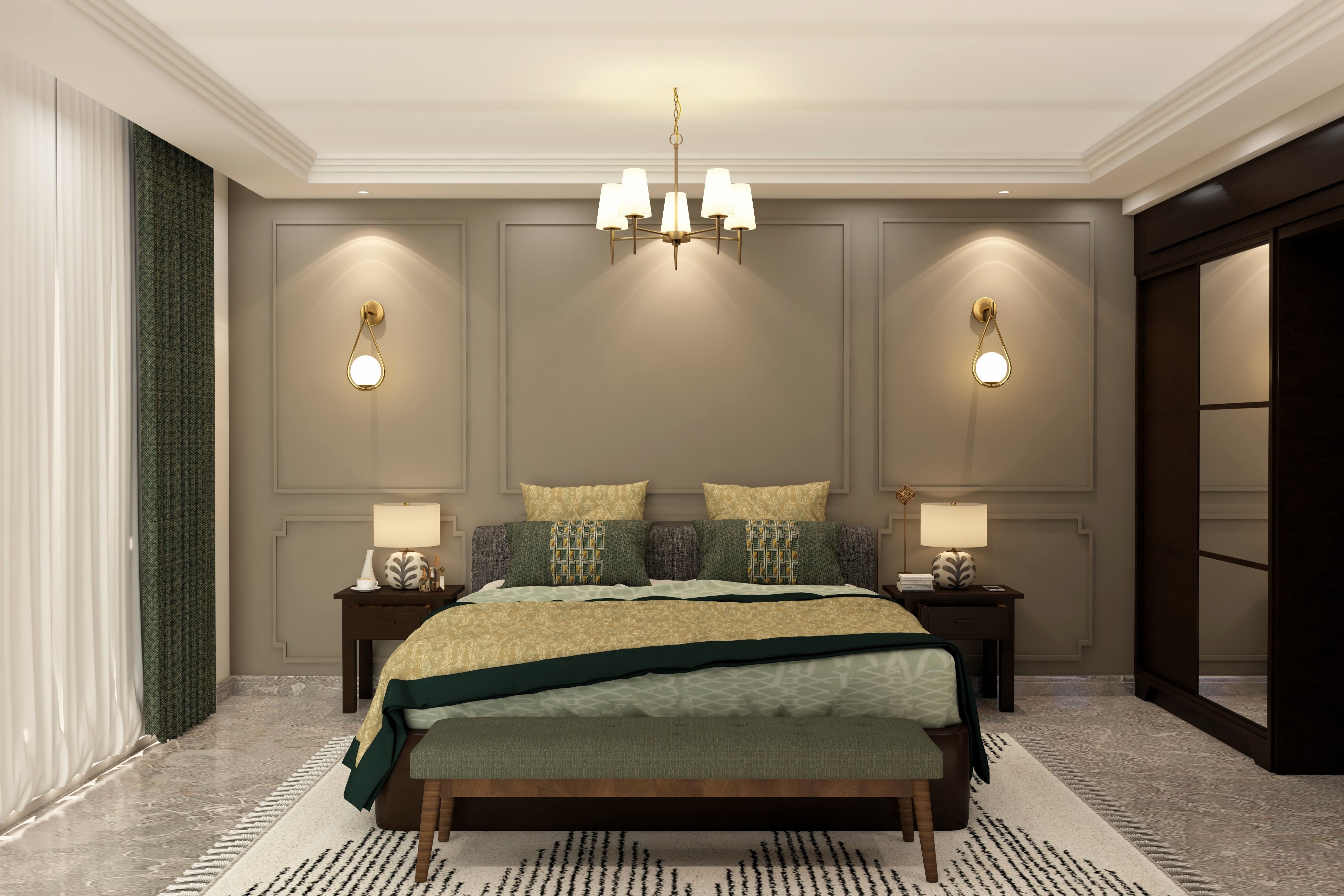 Stepped false ceiling design for master bedroom-Beautiful Homes