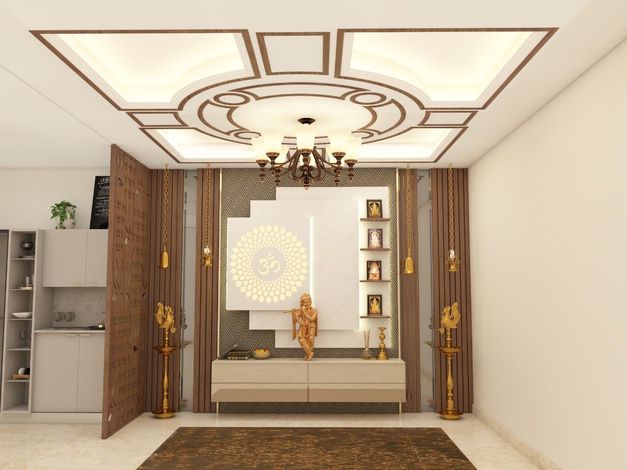 Traditional multi-tiered decorative false ceiling - Beautiful Homes