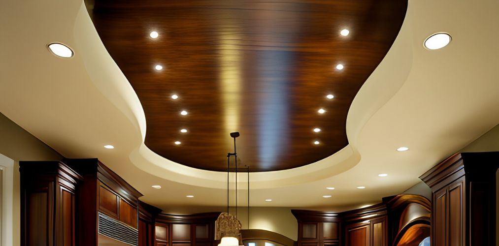 Curved false ceiling design for kitchen-Beautiful Homes