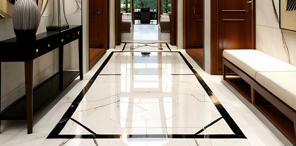 Black and white marble tiles design for foyer-Beautiful Homes