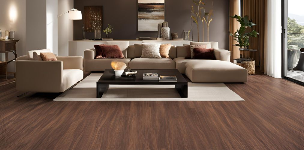 Brown rectangle flooring design for living room - Beautiful Homes