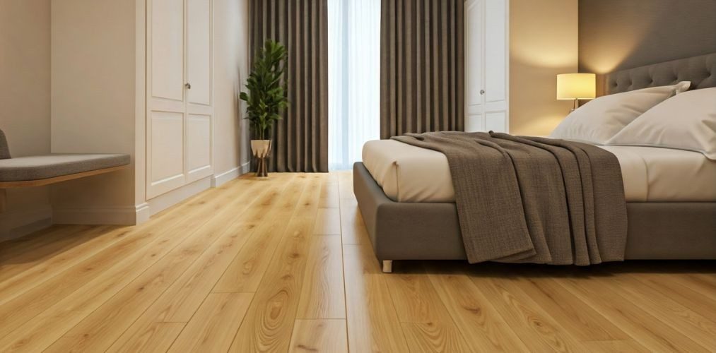 Bedroom with light natural wooden flooring - Beautiful Homes