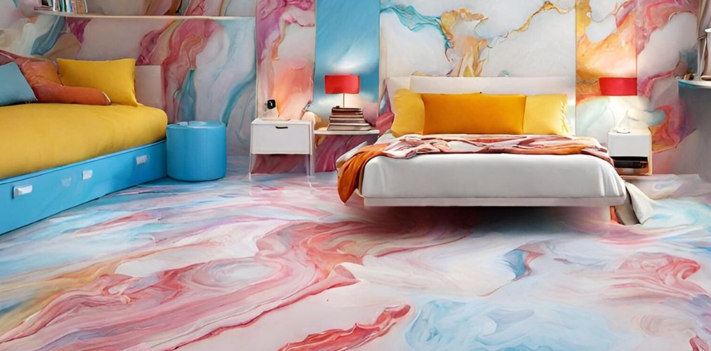 Colorful marble flooring for kid's bedroom - Beautiful Homes