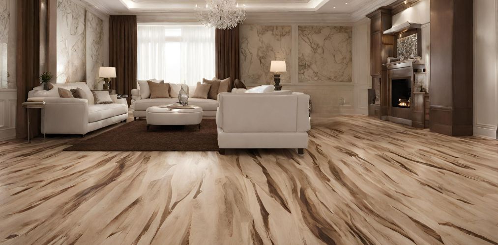 Cream and brown flooring design for living room - Beautiful Homes