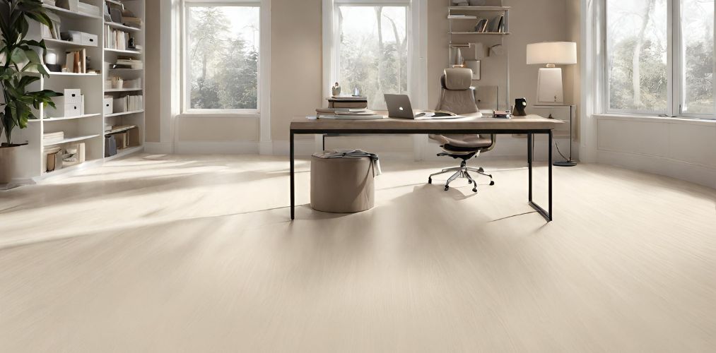 Cream toned flooring for home office - Beautiful Homes