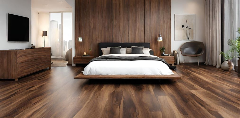 Walnut wooden flooring for bedroom-Beautiful Homes