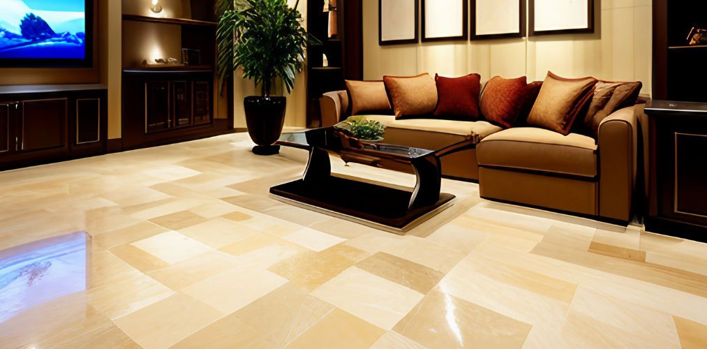 Granite flooring design for living room-Beautiful Homes