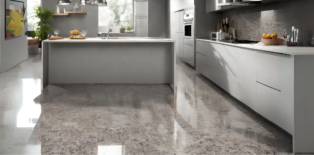 Granite flooring for a modern kitchen - Beautiful Homes