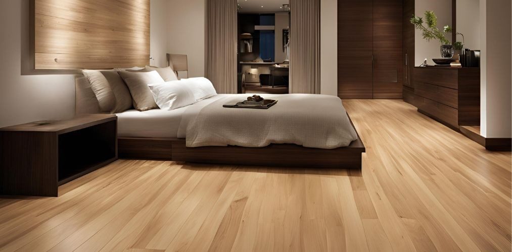 Light wooden flooring design for bedroom - Beautiful Homes