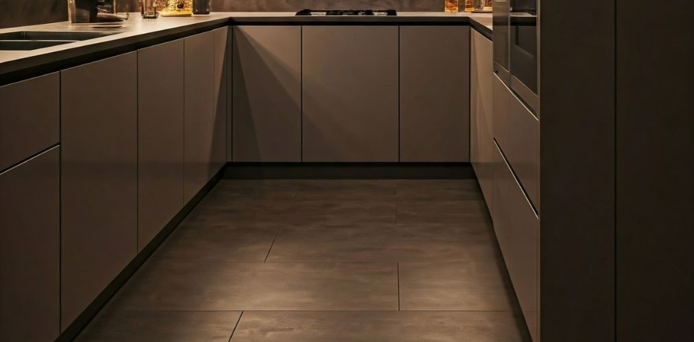 Dark matte kitchen tiles with sleek design - Beautiful Homes