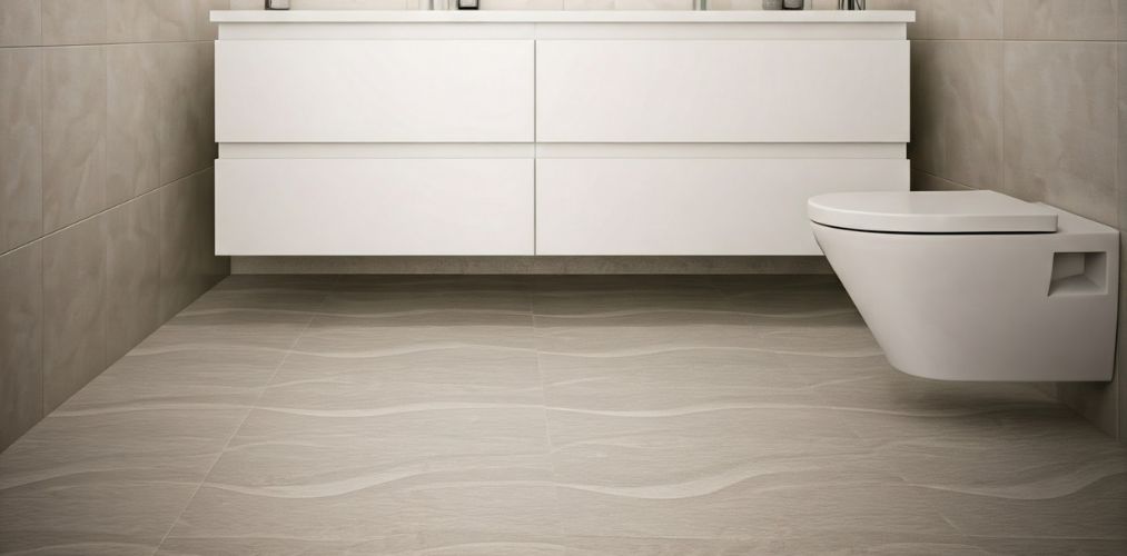 Grey textured bathroom floor with modern design - Beautiful Homes
