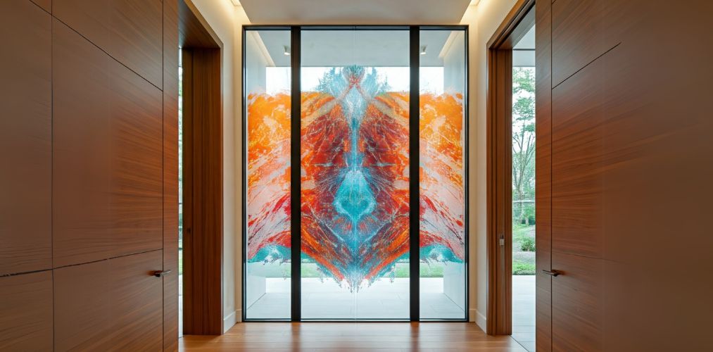 colourful abstract glass wall with modern design - Beautiful Homes