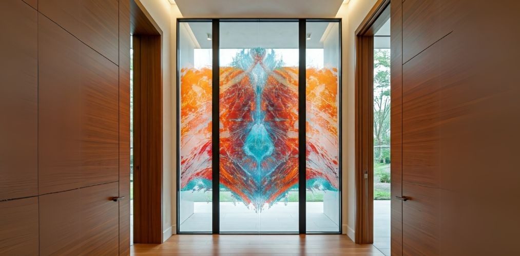 colourful abstract glass wall with modern design - Beautiful Homes