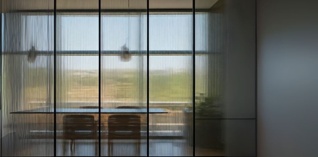 Vertical textured glass panels in modern interior - Beautiful Homes