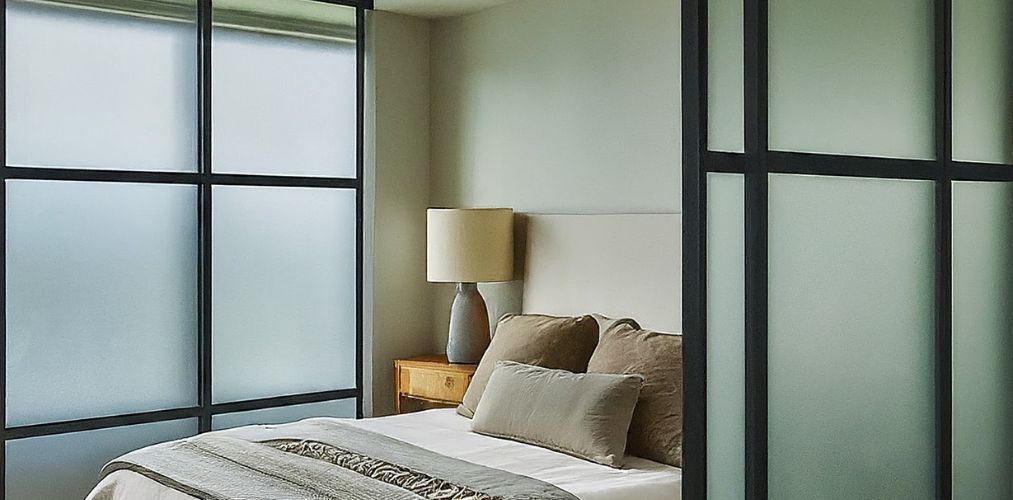 Frosted glass wall in bedroom - Beautiful Homes