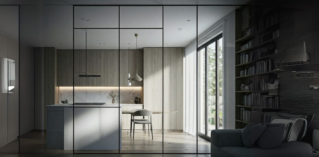 Open kitchen with glass wall and natural light - Beautiful Homes