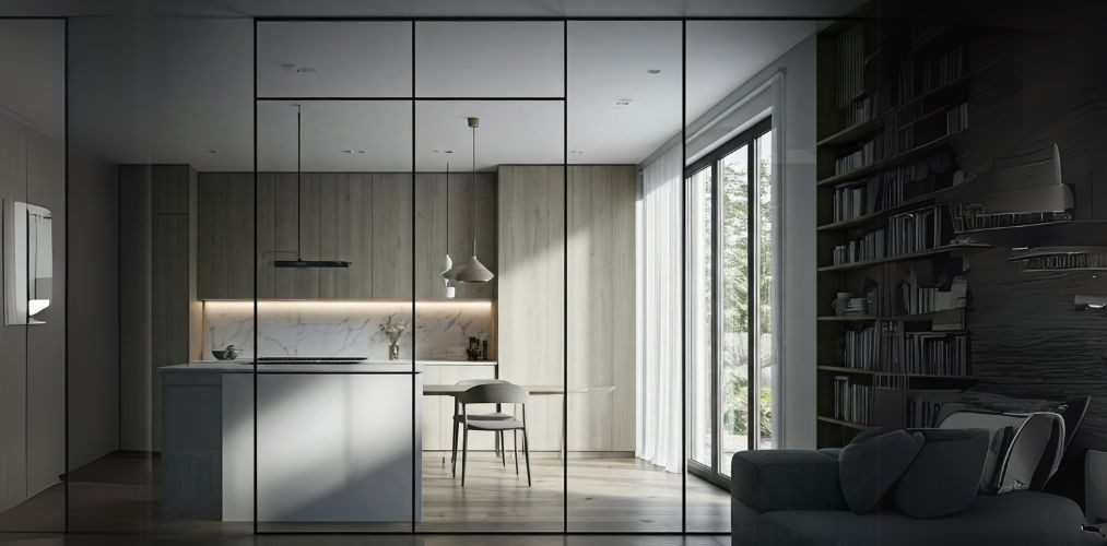 Open kitchen with glass wall and natural light - Beautiful Homes