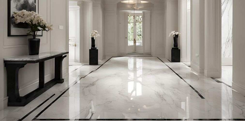 Modern foyer design with italian marble flooring - Beautiful Homes