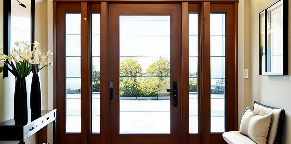 Simple foyer design with entry door-Beautiful Homes