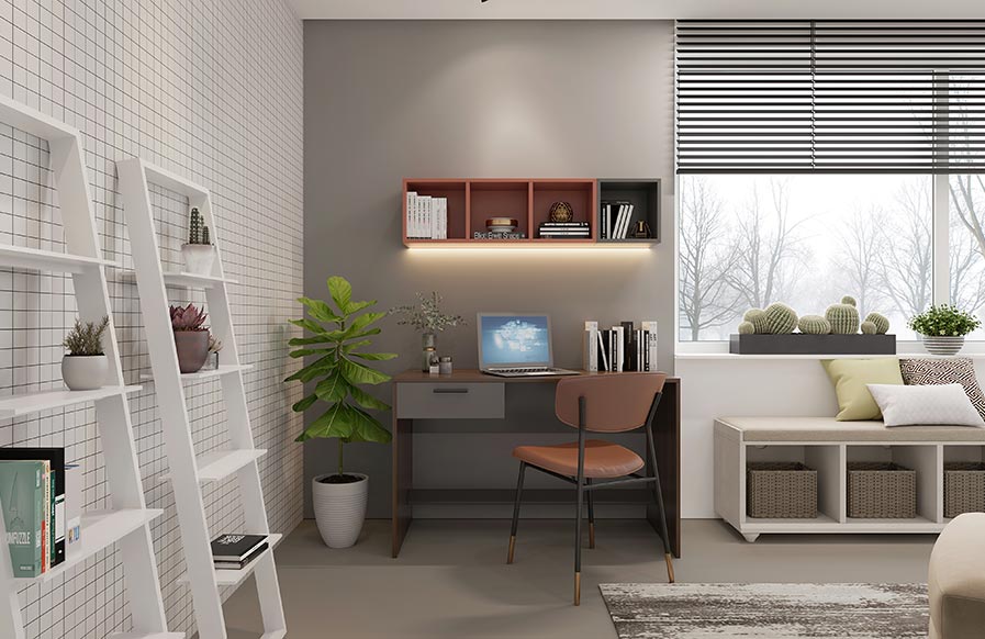 Floating shelves for your study unit for that extra storage space - Beautiful Homes