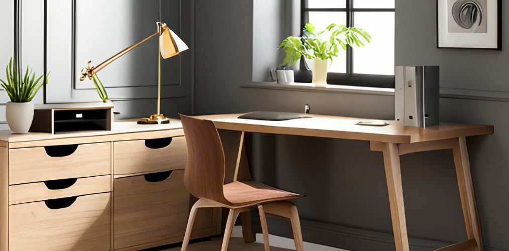 Wooden table and chair for home office-Beautiful Homes