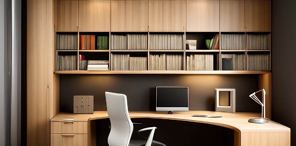 Modular furniture for home workstation with bookshelves-Beautiful Homes