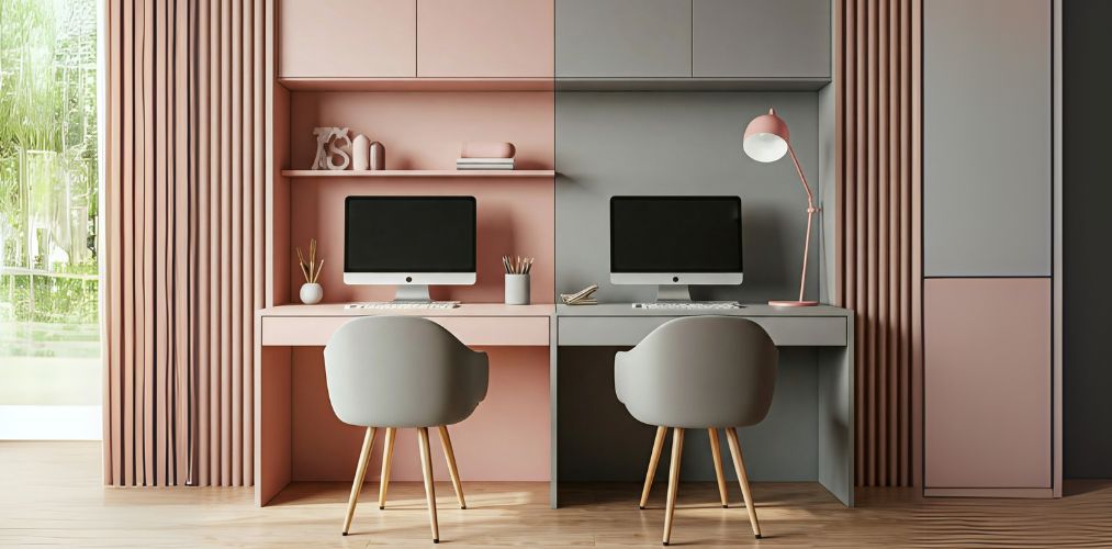 Pastel Themed Dual Workspace Design - Beautiful Homes